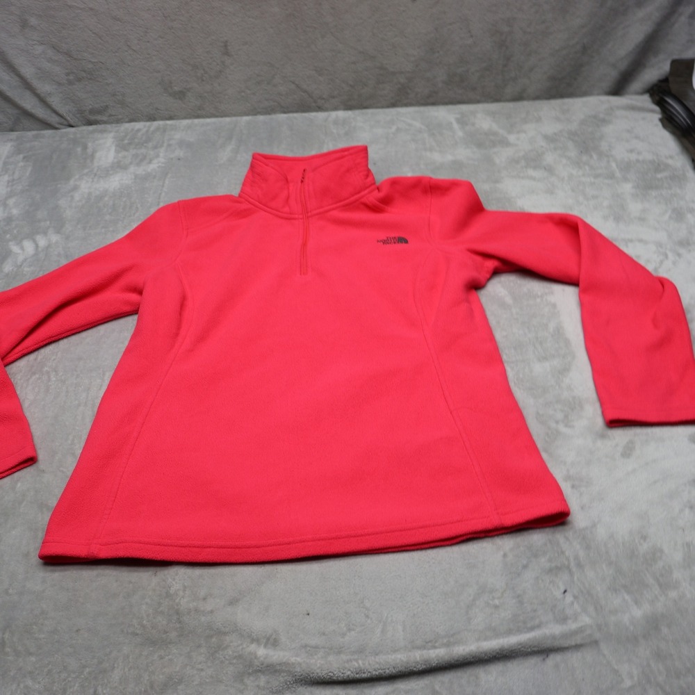 North Face Sweatshirt Womens Medium Pink Glacier Fleece 1/4 Zip Light Pullover